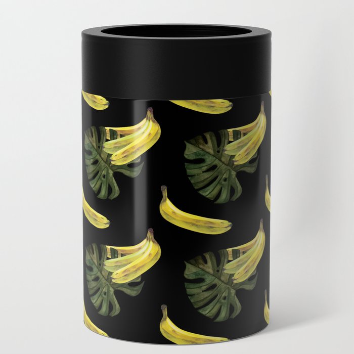 bananas-and-monstera-black-can-coolers