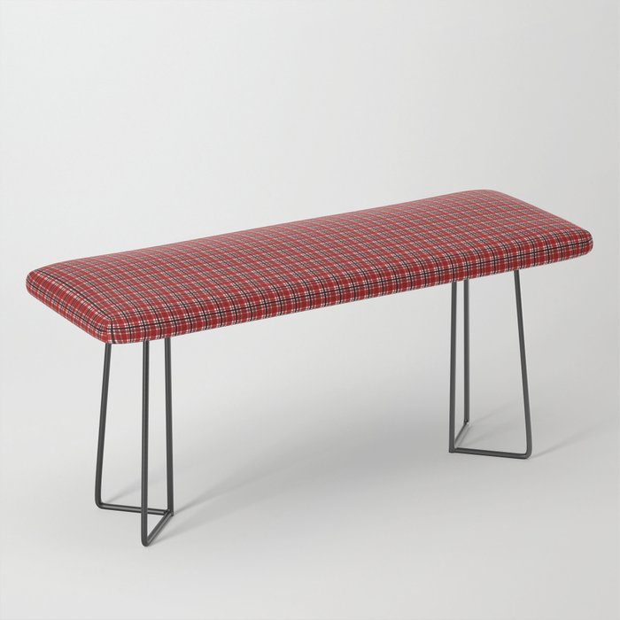 red plaid print bench