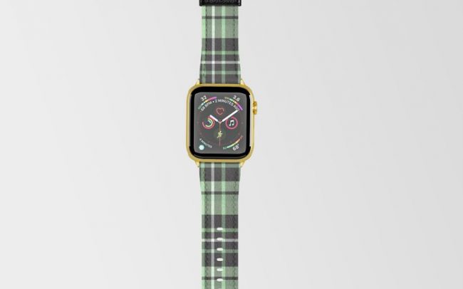 Mint-Green Plaid apple watch strap