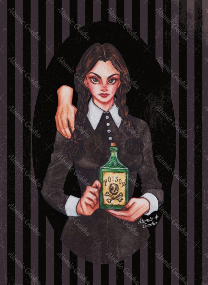 Wednesday Addams art print card