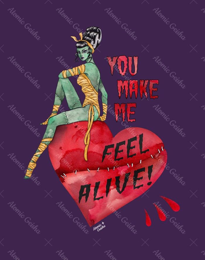 Bride of frankenstein art valentine