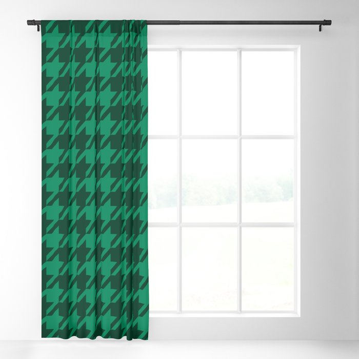green houndstooth curtains