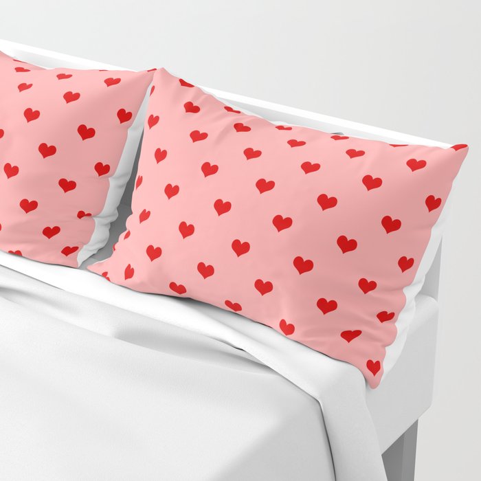 valentines hearts pillow bed
